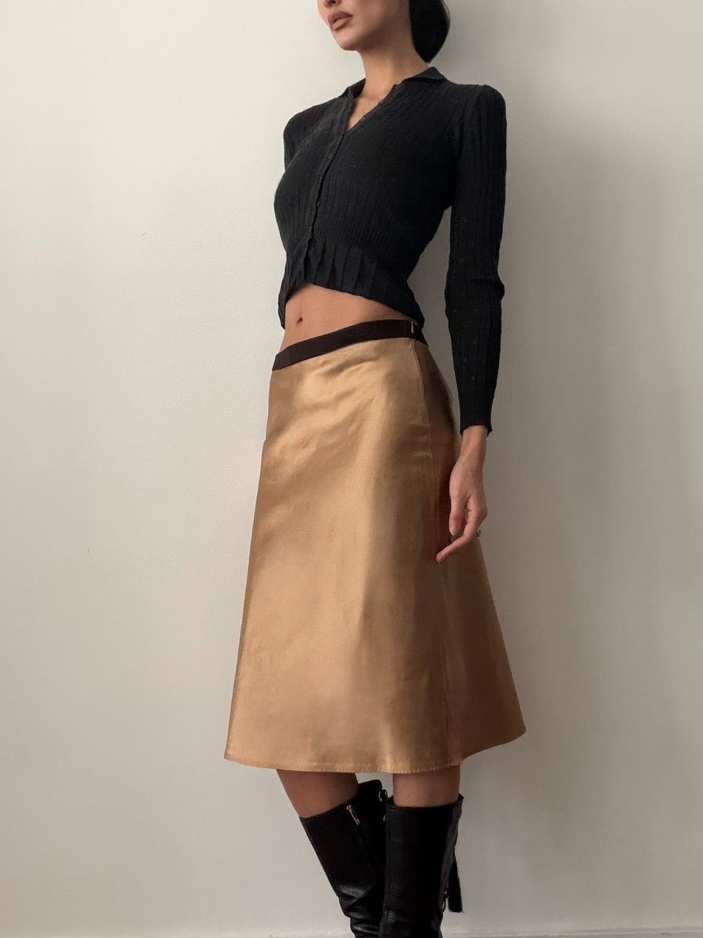Miu Miu FW2000 Silk Satin Slip Skirt
Size 42